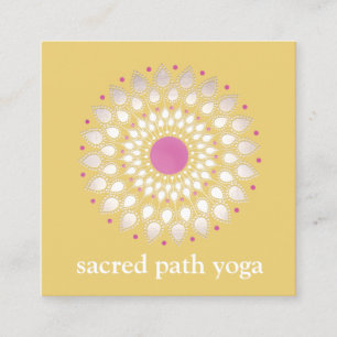 Exotic Lotus Yellow Floral Wellness Therapist Vierkante Visitekaartje