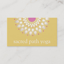 Exotic Lotus Yellow Floral Wellness Therapist Visitekaartje