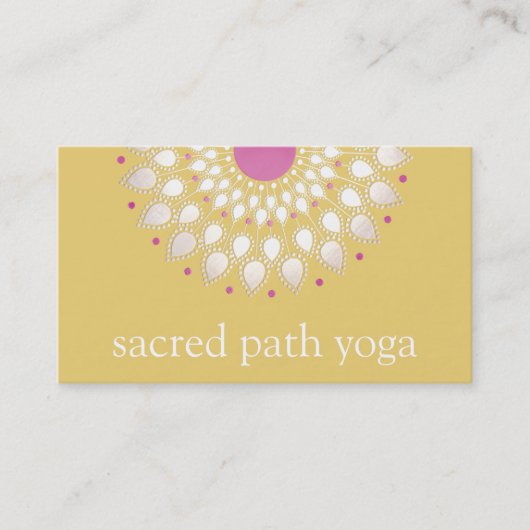 Exotic Lotus Yellow Floral Wellness Therapist Visitekaartje (Voorkant)