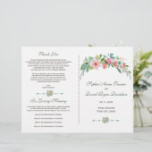 Exotic Luau Tropical Floral Wedding Programme (Staand voorkant)