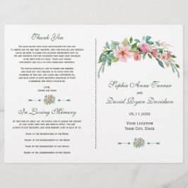Exotic Luau Tropical Floral Wedding Programme