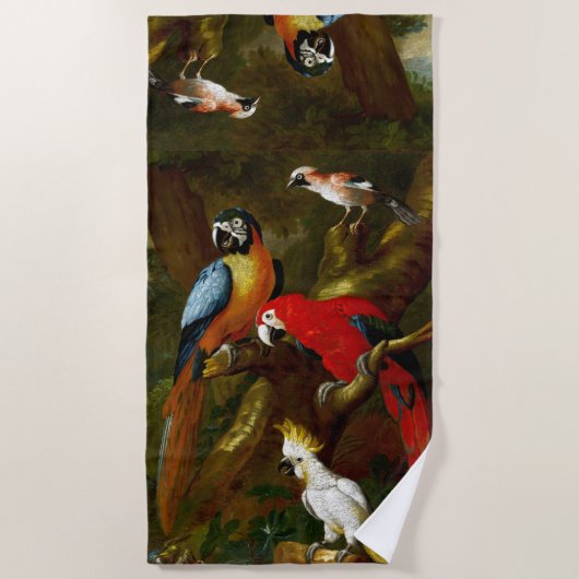 Exotic Macaw Parrots Cockatoos Birds Beach Towel Strandlaken (Voorkant)