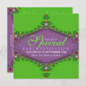 Exotic Magic Genie Fractal Art Invitation Kaart (Voorkant / Achterkant)