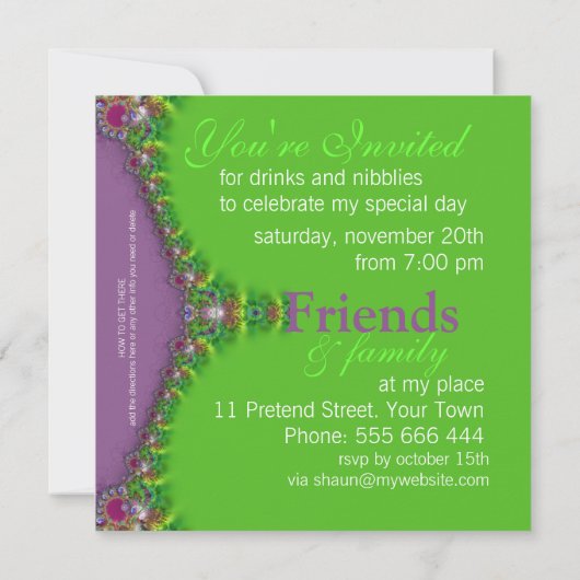 Exotic Magic Genie Fractal Art Invitation Kaart (Achterkant)