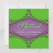Exotic Magic Genie Fractal Art Invitation Kaart (Voorkant)