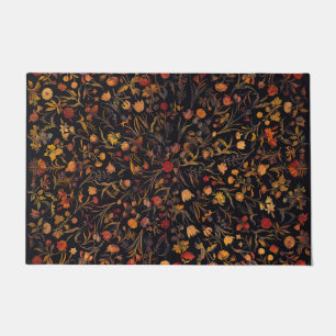 Exotic Midnight Floral Garden Deurmat