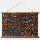 Exotic Midnight Floral Garden Hangend Wandkleed (Voorkant)