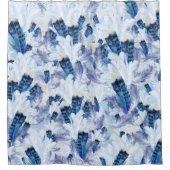 Exotic Mix Blue Bird Print Douchegordijn (Voorkant)