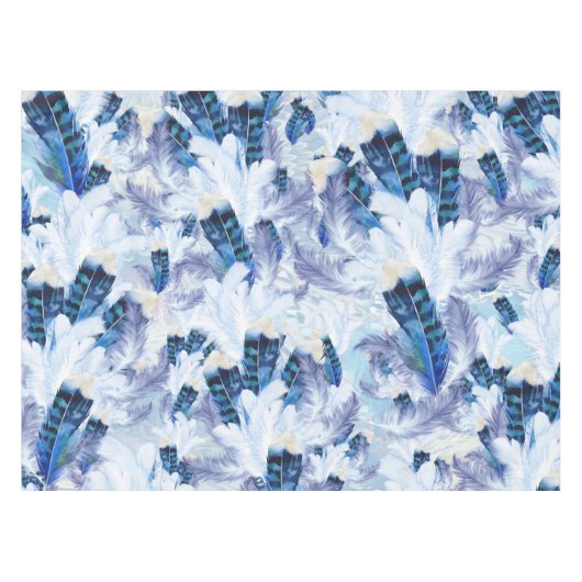 Exotic Mix Blue Bird Print Tafelkleed (Voorkant (Horizontaal))