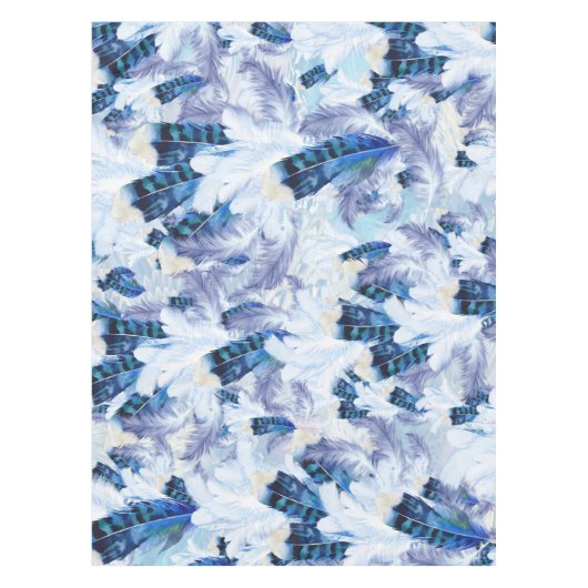 Exotic Mix Blue Bird Print Tafelkleed (Voorkant)