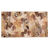 Exotic Mix Brown Tones Bird vether Print Kussensloop (Voorkant-Rechts)