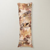 Exotic Mix Brown Tones Bird vether Print Lichaamskussen (Voorkant Verticaal)