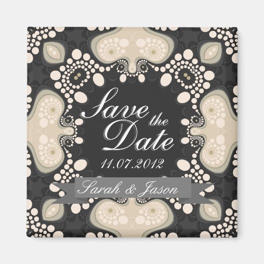 Exotic Modern Tribal Save the Date Wedding Magnet (Voorkant)