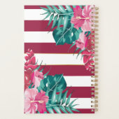 Exotic Monogram burgundy Floral striped Planner (Achterkant)