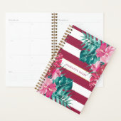 Exotic Monogram burgundy Floral striped Planner (Display)