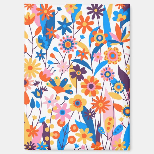 Exotic Multicolored Floral Background-32939 Magneet (Voorkant)