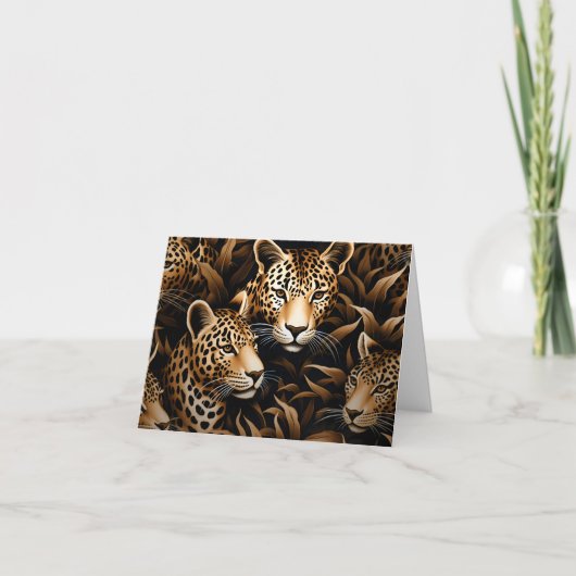 Exotic Oerwoud Cheetah Blank Note Kaart (Voorkant)