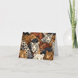 Exotic Oerwoud Safari Wild Cats Blank Note Kaart
