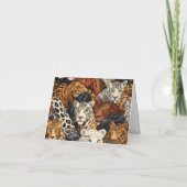 Exotic Oerwoud Safari Wild Cats Blank Note Kaart (Achterkant)