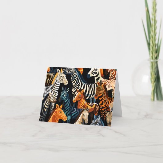 Exotic Oerwoud Safari Wild Zebra Blank Note Kaart (Voorkant)