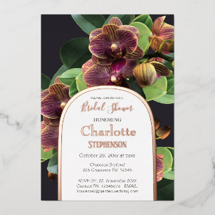 Exotic Orchids Vrijgezellenfeest Roos Gold Foil In Folie Uitnodiging