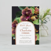 Exotic Orchids Vrijgezellenfeest Roos Gold Foil In Folie Uitnodiging (Staand Voorkant)