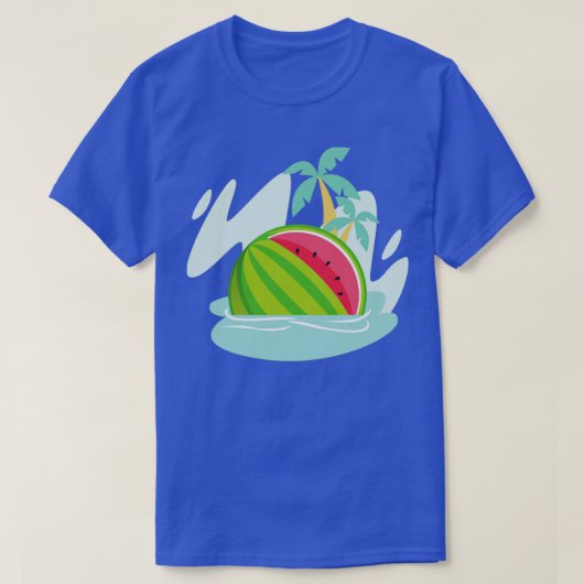 Exotic Palm Trees Summer Melon Ocean Fruit Waterme T-shirt (Design voorkant)