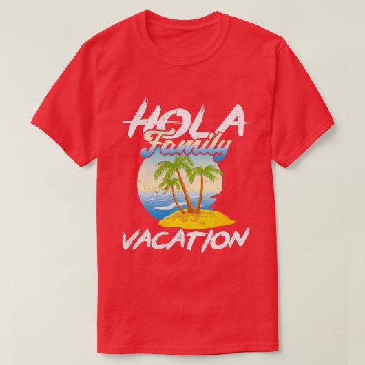 Exotic Palm Trees Summer Mexican Hola Family Vacat T-shirt (Design voorkant)