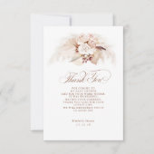 Exotic Pampas Grass Floral Baby shower Hartelijk d Bedankkaart (Voorkant)