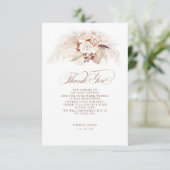Exotic Pampas Grass Floral Baby shower Hartelijk d Bedankkaart (Staand voorkant)