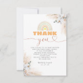 Exotic Pampas Grass Floral Baby shower Hartelijk d Bedankkaart (Voorkant)