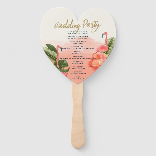 Exotic Paradise Waterverf Trouwprogramma Handwaaier (Achterkant)