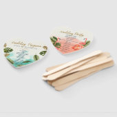 Exotic Paradise Waterverf Trouwprogramma Handwaaier (Niet-gemonteerd)