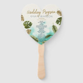 Exotic Paradise Waterverf Trouwprogramma Handwaaier (Voorkant)