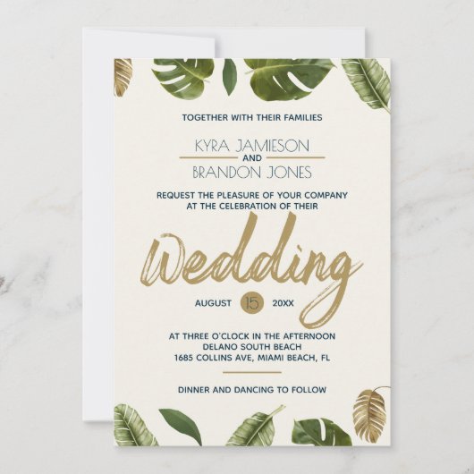 Exotic Paradise Wedding Kaart (Voorkant)