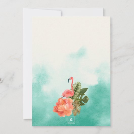 Exotic Paradise Wedding Kaart (Achterkant)