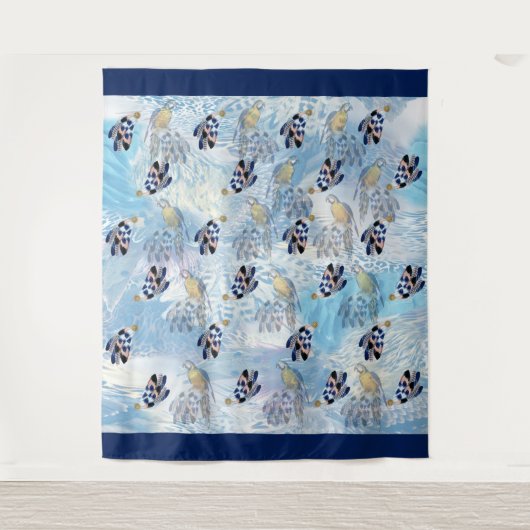 Exotic Parrot Bird Tone Feathers Wandkleed (Voorkant)