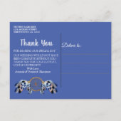 Exotic-Parrot Blue bedankt Aankondigingskaart (Achterkant)