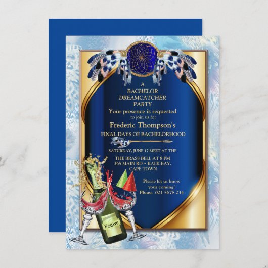 Exotic Parrot Blue tone veren Bachelor Party (Voorkant / Achterkant)