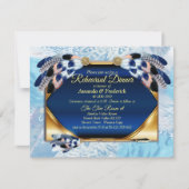 Exotic-Parrot Blue tone veren Herhorend diner Kaart (Voorkant)