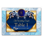Exotic-Parrot Blue tone veren Table cards Kaart (Voorkant)
