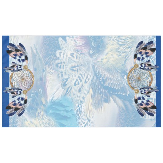 Exotic Parrot Blue tone veren Tafelkleed (Voorkant (Horizontaal))