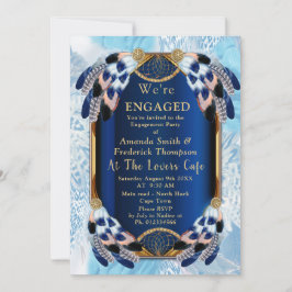 Exotic-Parrot Blue tone veren Verloving Kaart