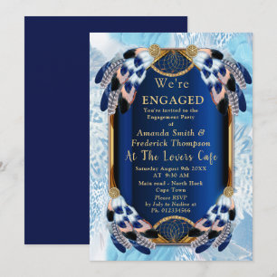 Exotic-Parrot Blue tone veren Verloving Kaart