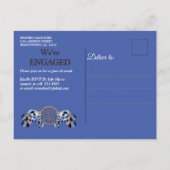 Exotic-Parrot Blue tone veren Verloving Uitnodiging Briefkaart (Achterkant)