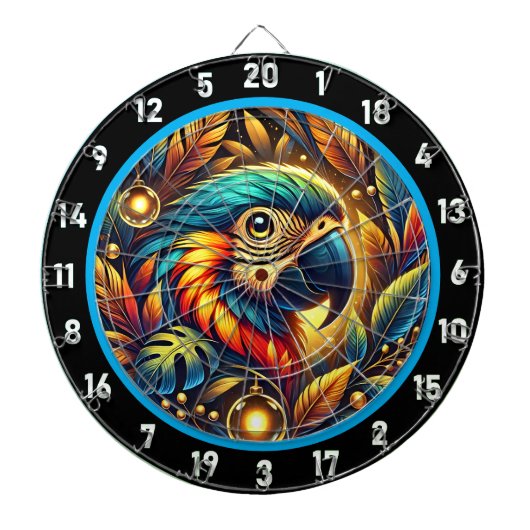 Exotic Parrot Dartboard voor levendige kamers Dartbord (Voorkant)