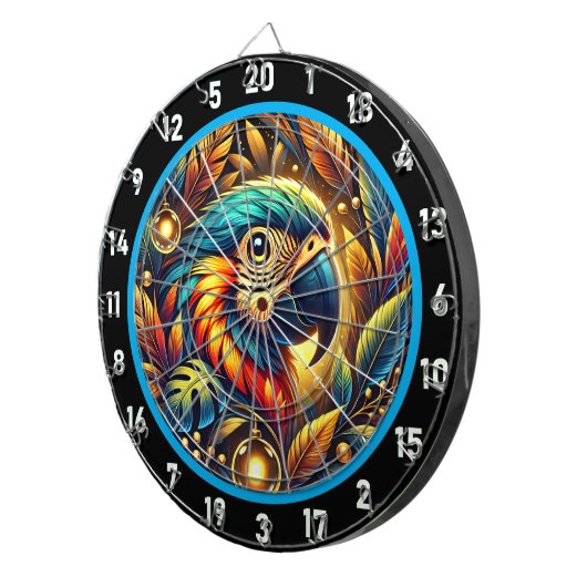Exotic Parrot Dartboard voor levendige kamers Dartbord (Voorkant Rechts)