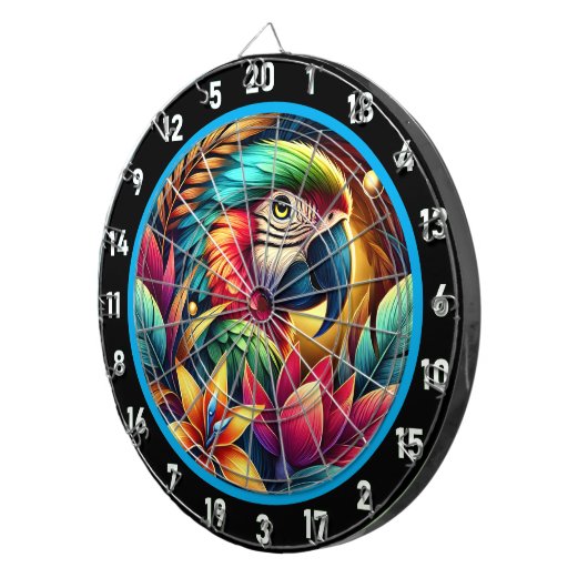 Exotic Parrot Dartboard voor levendige ruimtes Dartbord (Voorkant Rechts)