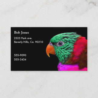 Exotic Parrot Green Red Roze Visitekaartje