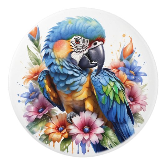 Exotic Parrot Keramische Knop (Voorkant)